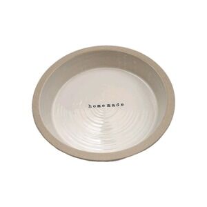Mud Pie Stoneware Pie Plate "Homemade" Cream, 9" Inch Dish